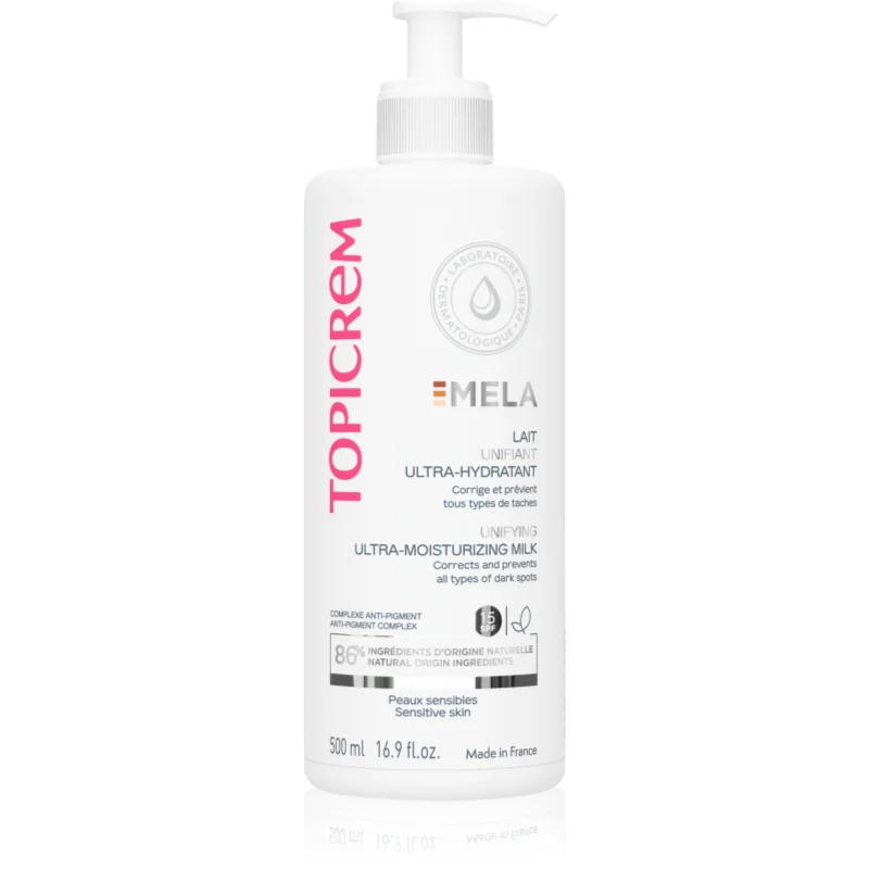 Topicrem MELA Unifying Ultra-Moisturizing Milk SPF15 хидратиращо мляко против пигментни петна SPF 15 - Грижа за тяло - Сравни цени от 1 магазин с безплатна доставка