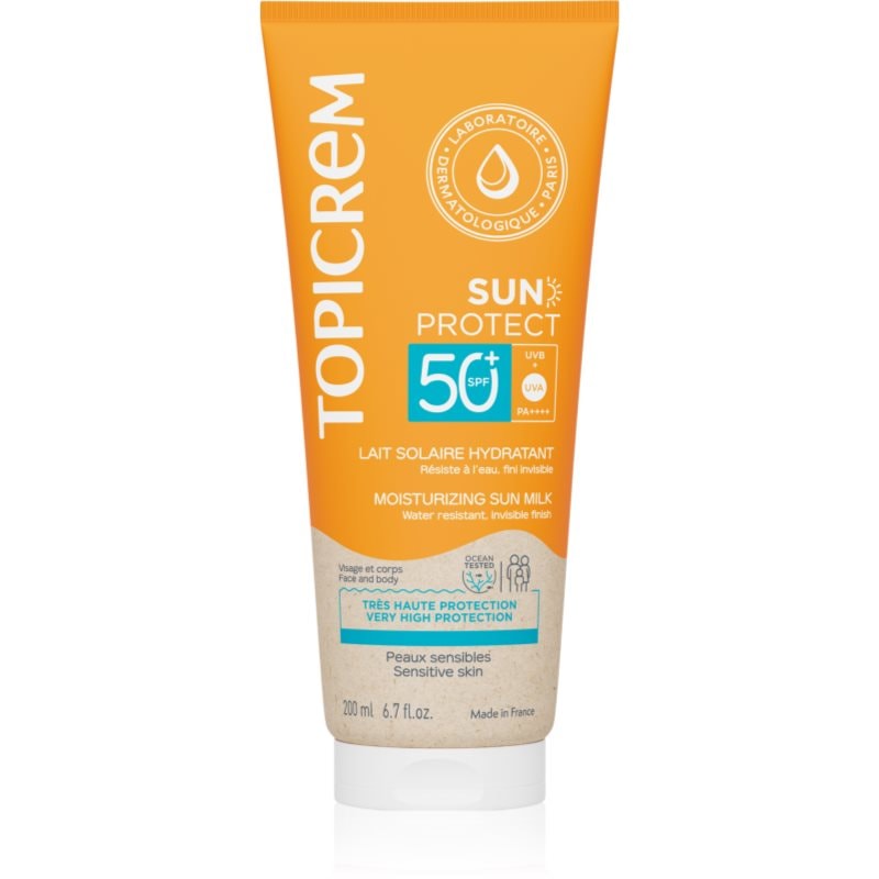 Topicrem Sun Protect Moisturizing Sun Milk SPF50+ хидратиращо мляко за тен SPF 50+ - Грижа за тяло - Сравни цени от 1 магазин с безплатна доставка