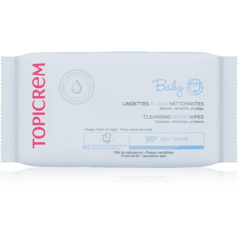 Topicrem BABY Cleansing Water Wipes мокри почистващи кърпички за деца - Грижа за лице - Сравни цени от 1 магазин с безплатна доставка