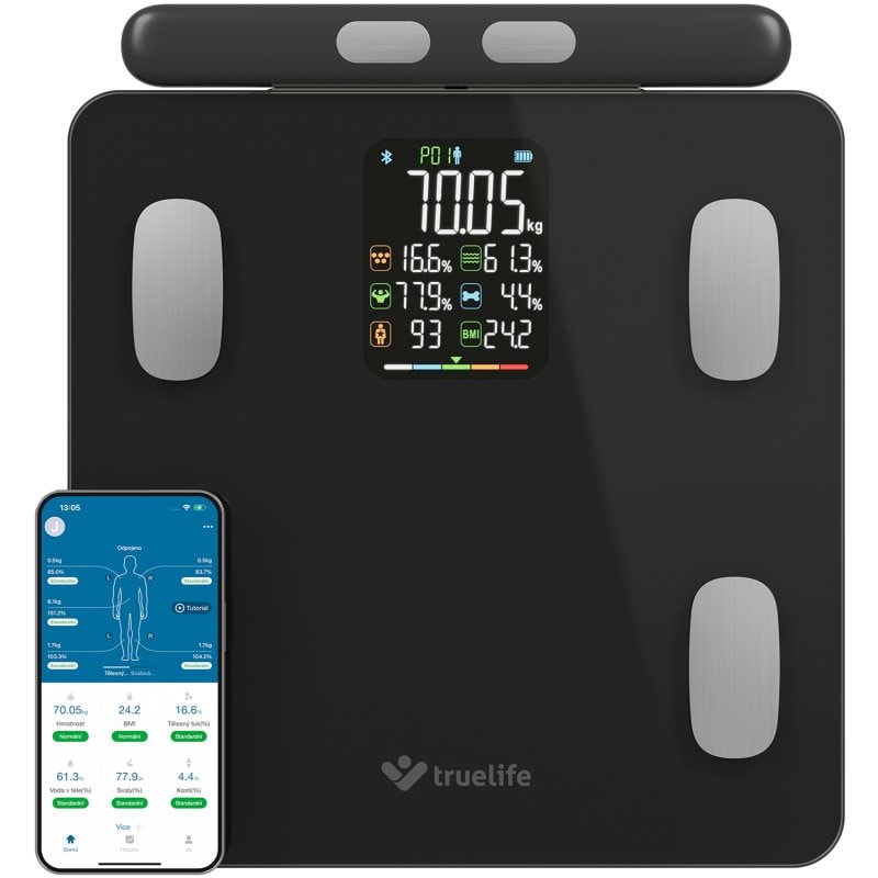 TrueLife FitScale W8 кантар за лично тегло Black - Електроуред - Сравни цени от 1 магазин с безплатна доставка