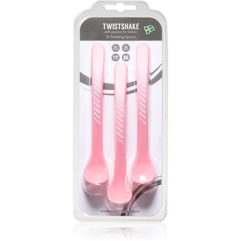 Twistshake Feeding Spoons лъжичка 4+m Pastel Pink - За деца - Сравни цени от 1 магазин с безплатна доставка