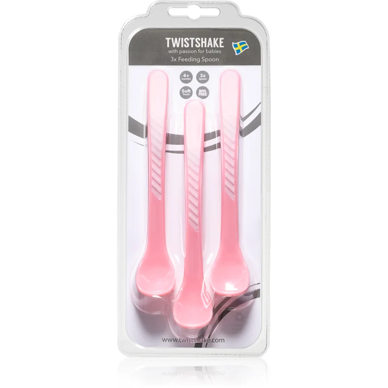 Twistshake Feeding Spoons лъжичка 4+m Pastel Pink - За деца - Сравни цени от 1 магазин с безплатна доставка