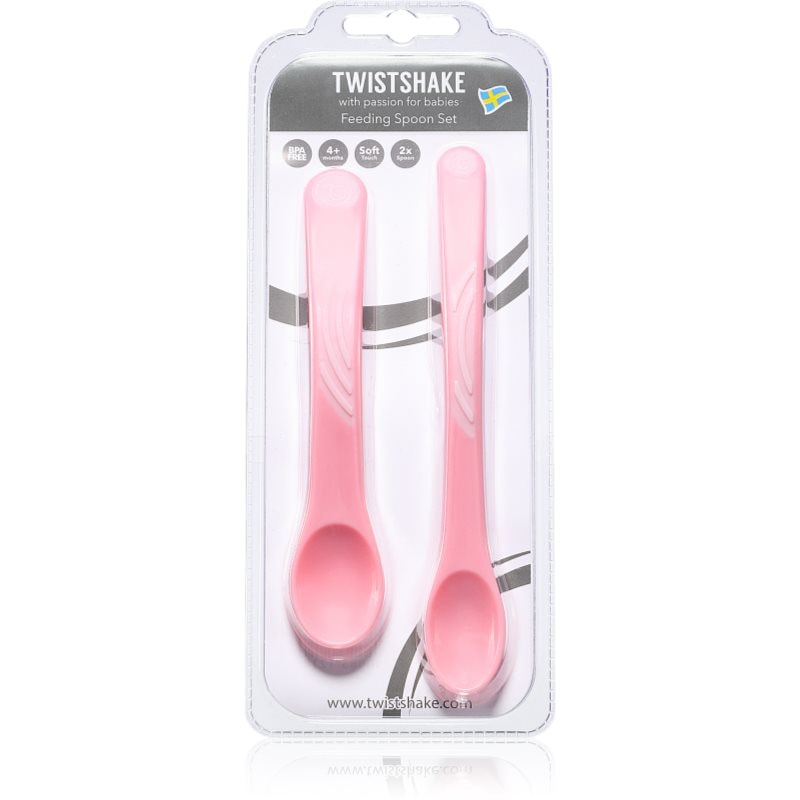 Twistshake Feeding Spoon Set лъжичка 4+m Pastel Pink - За деца - Сравни цени от 1 магазин с безплатна доставка