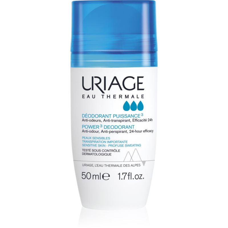 Uriage Uriage Hygiène Power3 Deodorant рол-он срещу бели и жълти петна - Унисекс парфюм 50мл - Сравни цени от 1 магазин с безплатна доставка