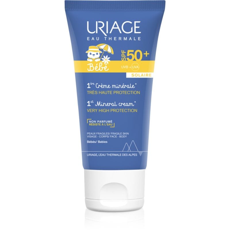Uriage Bébé 1st Mineral Cream SPF 50+ слънцезащитен минерален крем SPF 50+