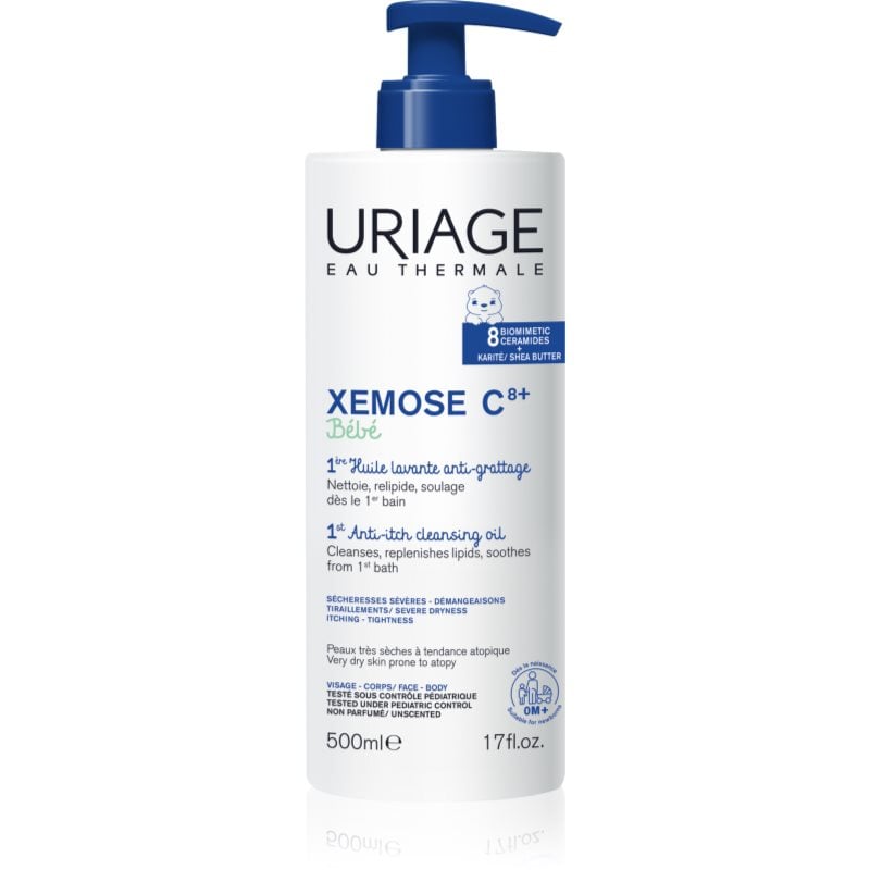 Uriage Bébé 1st Cleansing Soothing Oil успокояващо почистващо олио за суха към атопична кожа