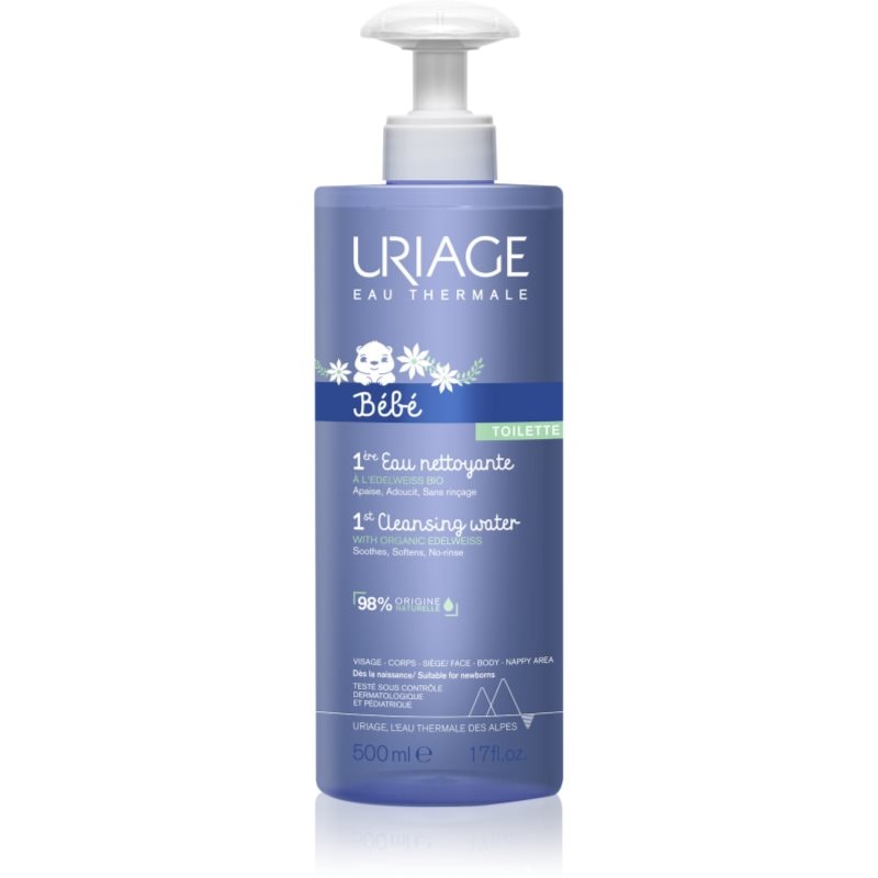 Uriage Uriage Bébé 1st Cleansing Water почистваща вода за тяло и лице - Унисекс парфюм 500мл - Сравни цени от 1 магазин с безплатна доставка