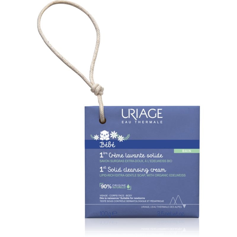 Uriage Bébé 1st Solid Cleansing Cream крем сапун за мека и гладка кожа за деца от раждането им