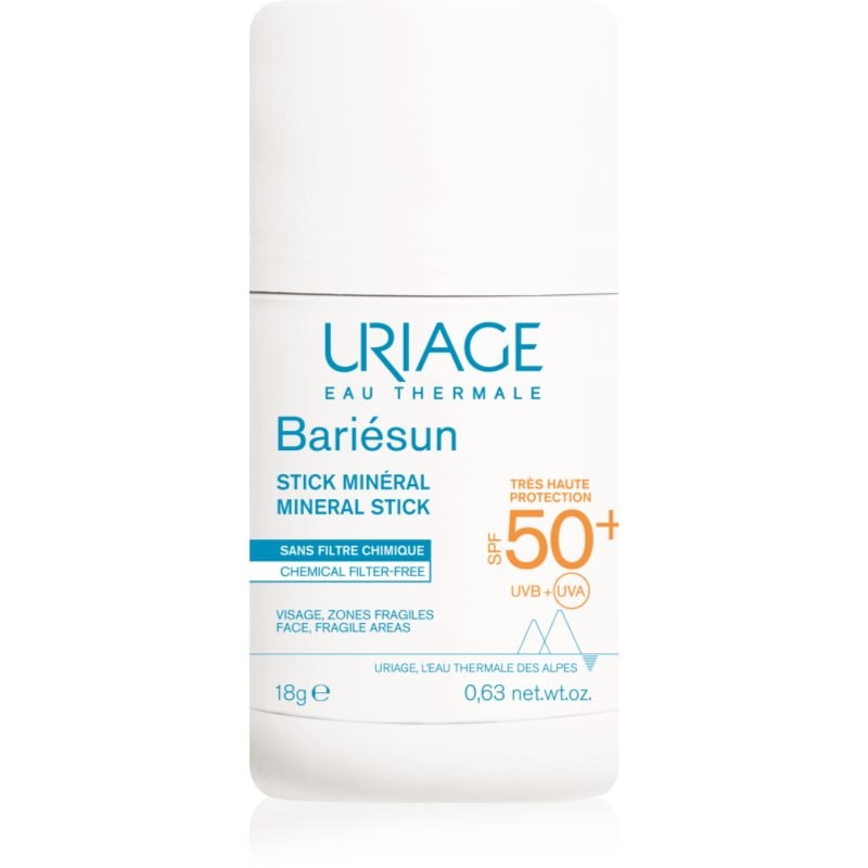 Uriage Bariésun Mineral Stick SPF 50+ минерална защитна пръчица за чувствителни места SPF 50+ - Грижа за тяло - Сравни цени от 1 магазин с безплатна доставка