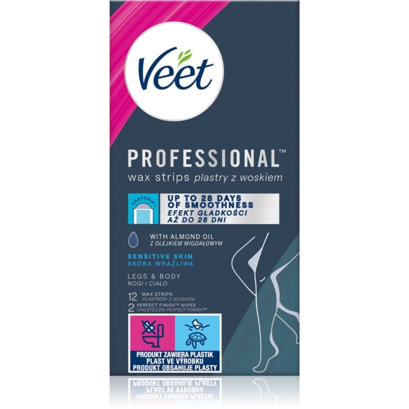 Veet Professional Sensitive Skin восъчни ленти за епилация за чувствителна кожа