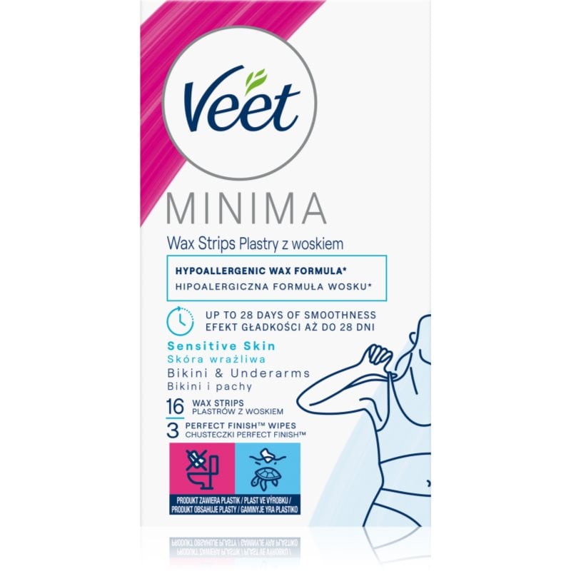 Veet Minima Hypoallergenic восъчни ленти за епилация на бикини зоната