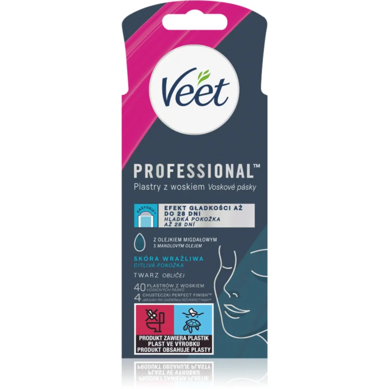 Veet Professional восъчни ленти за епилация за лице за чувствителна кожа на лицето - Грижа за тяло - Сравни цени от 1 магазин с безплатна доставка