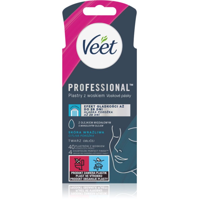 Veet Professional восъчни ленти за епилация за лице за чувствителна кожа на лицето - Грижа за тяло - Сравни цени от 1 магазин с безплатна доставка
