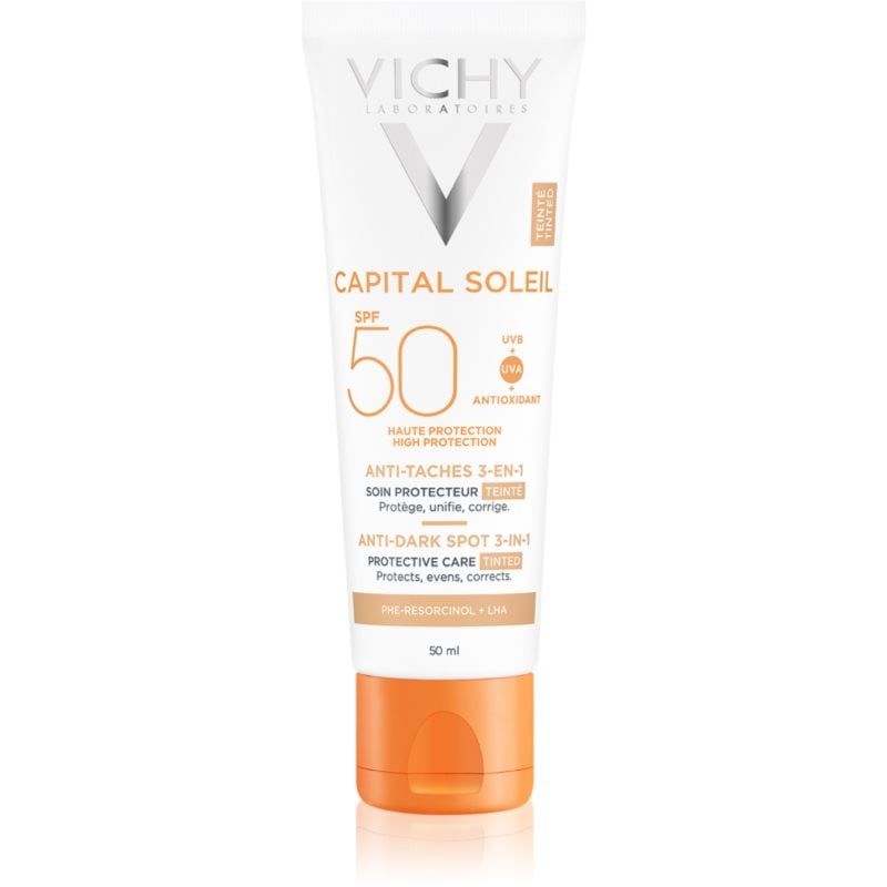 Vichy Capital Soleil 3 в 1 оцветена грижа против тъмни петна SPF 50 Tinted