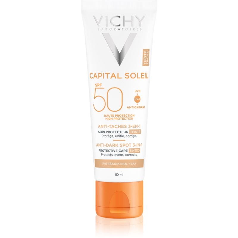 Vichy Capital Soleil 3 в 1 оцветена грижа против тъмни петна SPF 50 Tinted - Грижа за лице - Сравни цени от 1 магазин с безплатна доставка