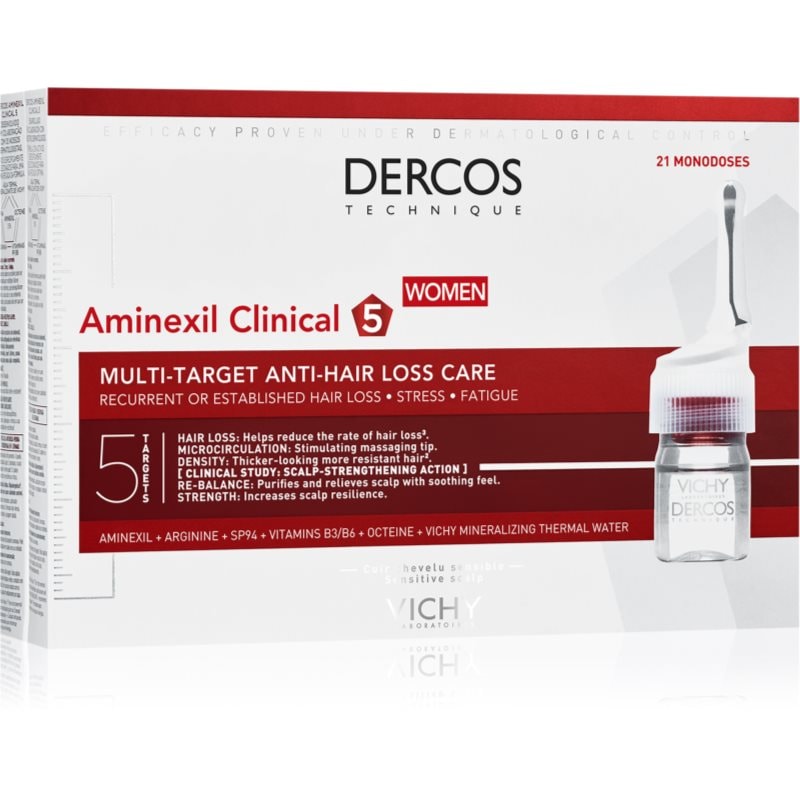 Vichy Dercos Aminexil Clinical 5 целенасочена грижа против косопад за жени 21x - Грижа за коса - Сравни цени от 1 магазин с безплатна доставка