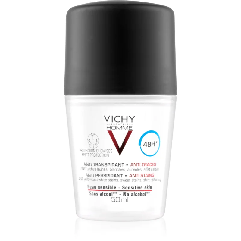 Vichy Homme Deodorant антиперспирант срещу бели и жълти петна 48 часа - Грижа за тяло - Сравни цени от 1 магазин с безплатна доставка