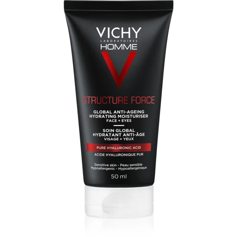 Vichy Homme Structure Force Стягащ крем против бръчки с хиалуронова киселина - Грижа за лице - Сравни цени от 1 магазин с безплатна доставка