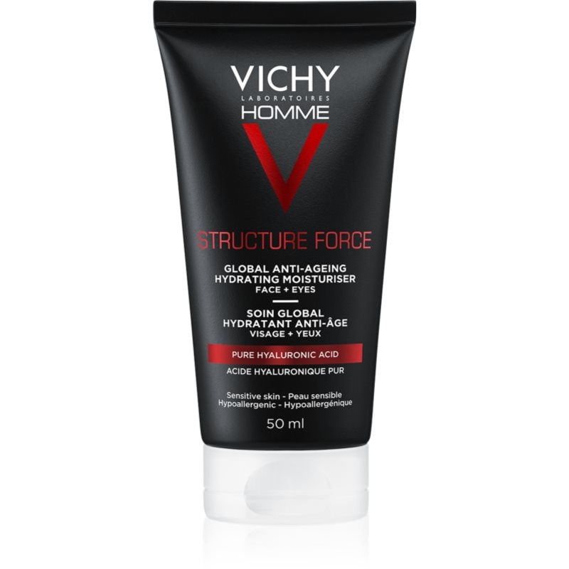 Vichy Homme Structure Force Стягащ крем против бръчки с хиалуронова киселина - Грижа за лице - Сравни цени от 1 магазин с безплатна доставка