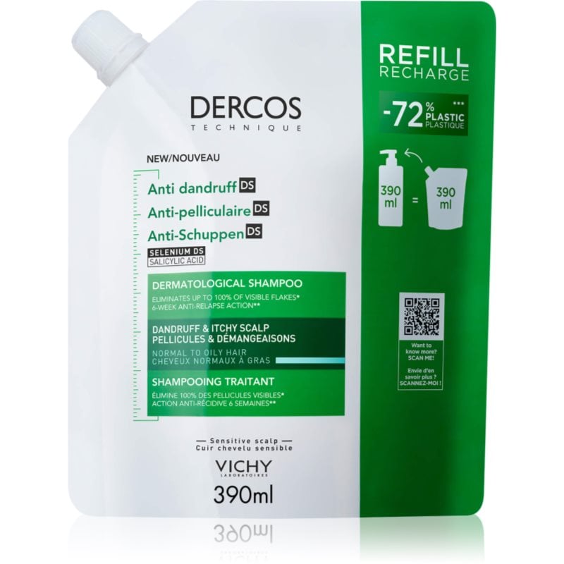 Vichy Dercos Anti-Dandruff шампоан против пърхот за нормална към омазняваща се коса