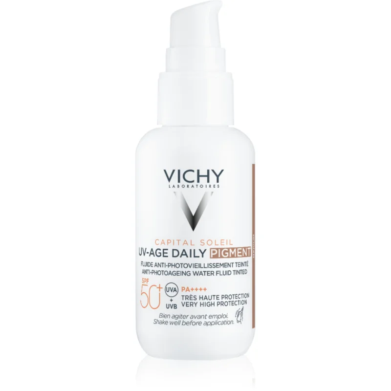 Vichy Capital Soleil Daily SPF50+ защитна тонирана течност за лице SPF 50+ - Грижа за тяло - Сравни цени от 1 магазин с безплатна доставка
