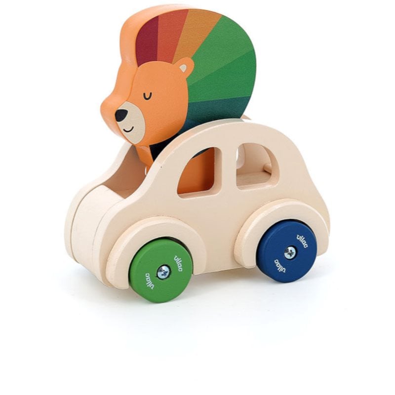 Vilac Lion in a Car играчка от дърво 15m+