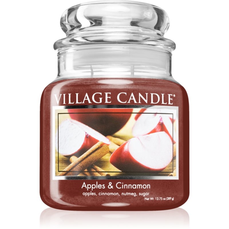 Village Candle Apples & Cinnamon ароматна свещ (Glass Lid) 389 гр. - Аромат - Сравни цени от 1 магазин с безплатна доставка