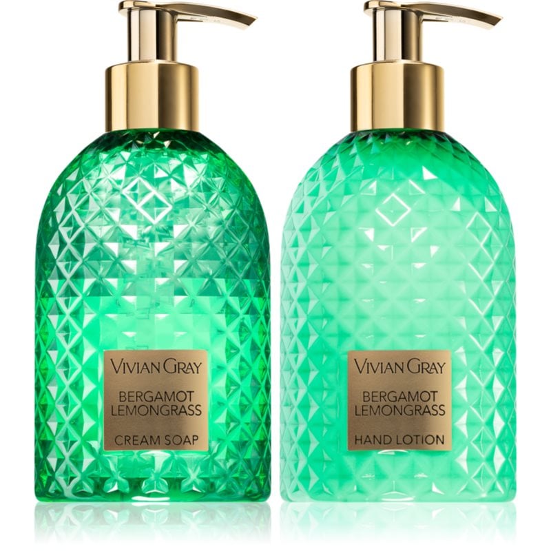 Vivian Gray Gemstone Bergamot & Lemongrass подаръчен комплект за ръце 2x