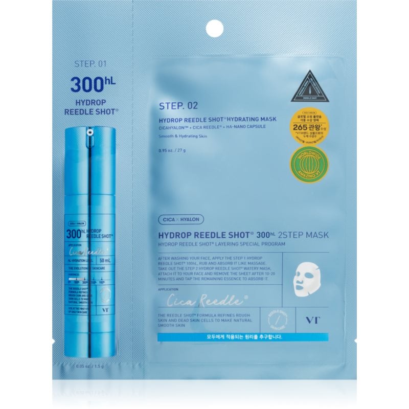 VT Cosmetics Hydrop Reedle Shot 300hL интензивна хидратираща маска за двуфазно третиране на кожата на лицето