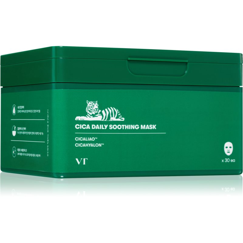 VT Cosmetics VT Cosmetics Cica Daily Soothing Mask интензивна хидратираща маска за лице с успокояващ ефект голяма опаковка - Унисекс парфюм 30мл - Сравни цени от 1 магазин с безплатна доставка