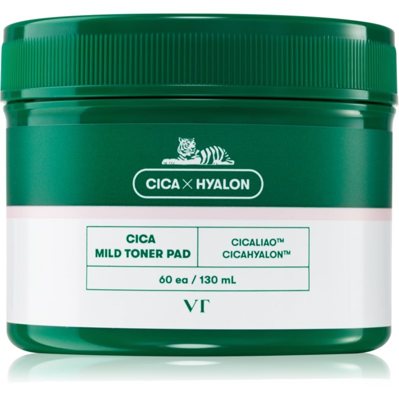 VT Cosmetics VT Cosmetics Cica Mild Toner Pad ексфолиращи тампони за лице с успокояващ ефект - Унисекс парфюм 60мл - Сравни цени от 1 магазин с безплатна доставка