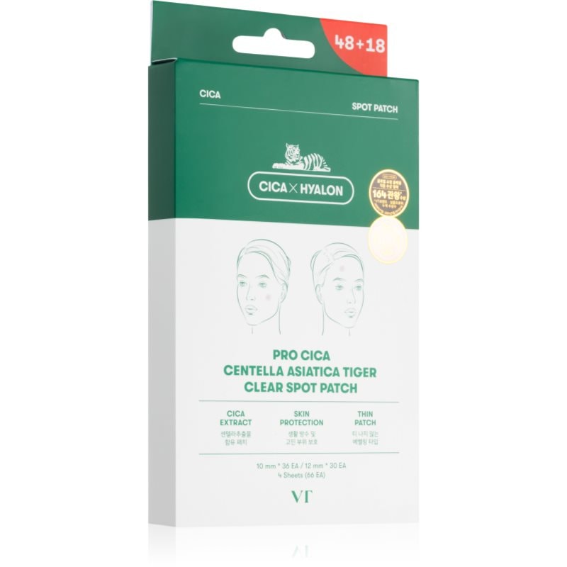 VT Cosmetics Pro Cica Centella Asiatica Tiger Clear Spot Patch лепенки за проблемна кожа - Грижа за лице - Сравни цени от 1 магазин с безплатна доставка