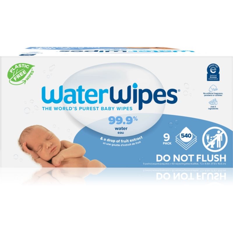 WaterWipes Baby Wipes 9 Pack нежни мокри кърпички за бебета