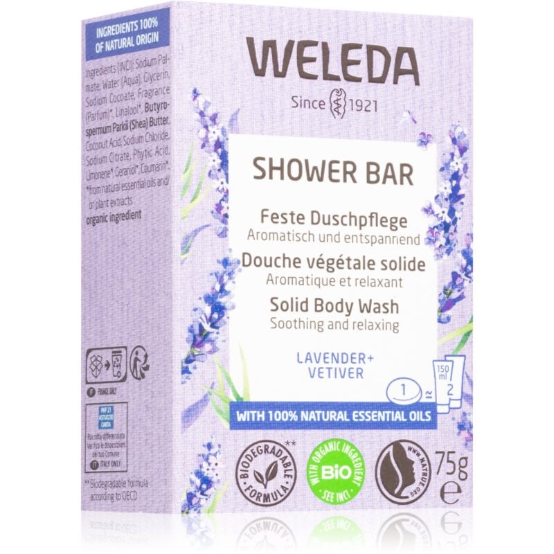 Weleda Shower Bar Lavender твърд сапун с лавандула