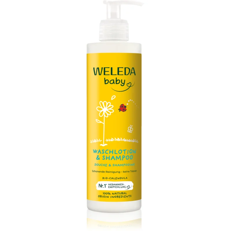 Weleda Baby шампоан и измиващ гел 2 в 1 за деца Calendula officinalis