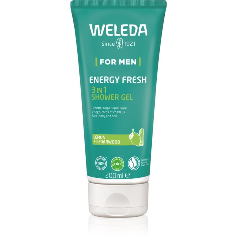Weleda Energy Fresh 3in1 почистващ гел 3 в 1 за коса и тяло за мъже