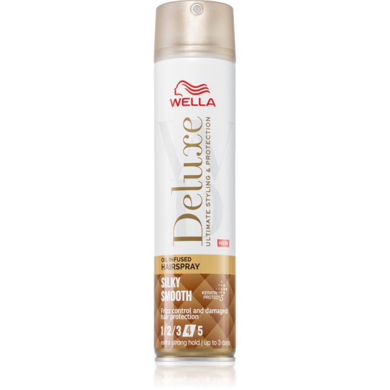 Wella Deluxe Silky Smooth регенериращ лак за коса за екстра силна
