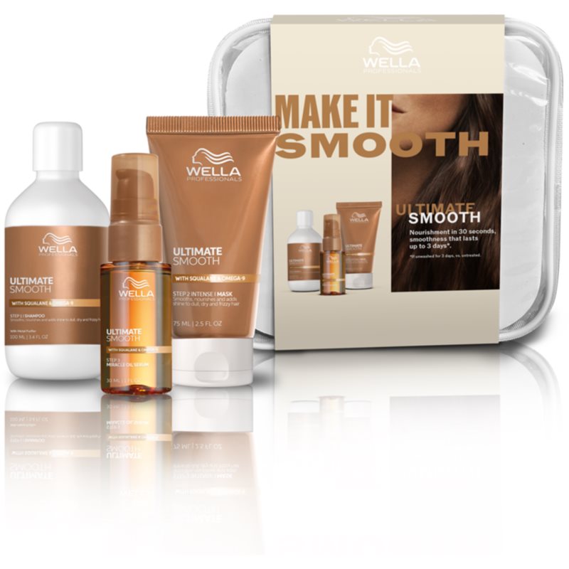 Wella Professionals Ultimate Smooth Set комплект за пътуване за блясък и мекота на косата - Комплект - Сравни цени от 1 магазин с безплатна доставка