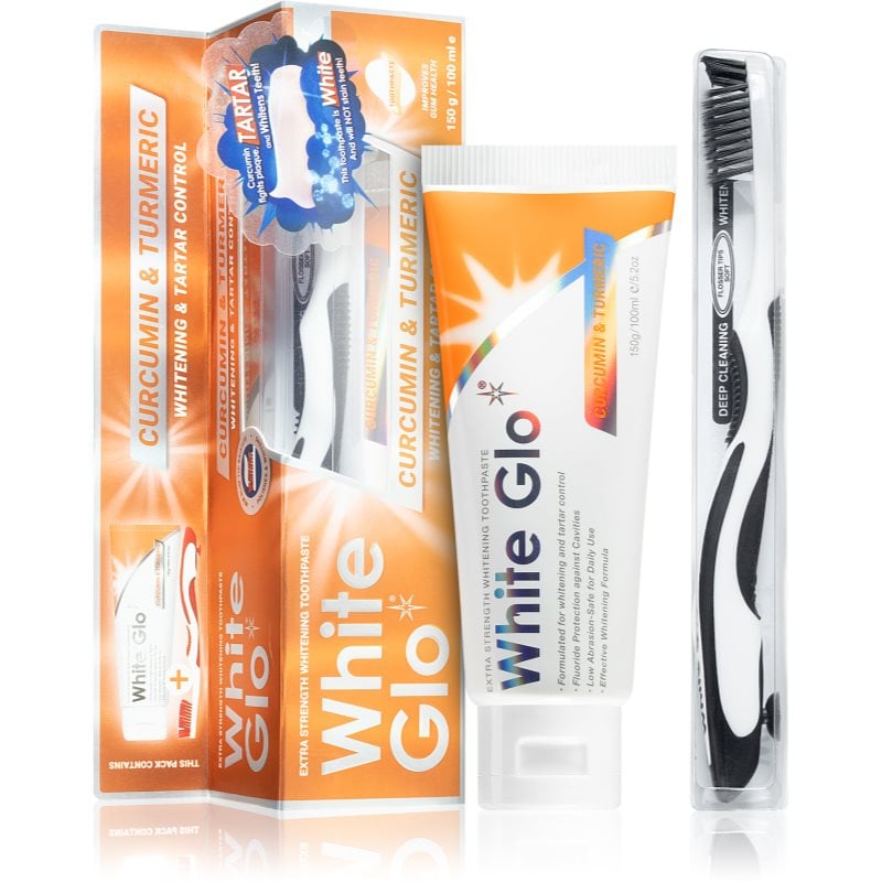 White Glo Whitening & Tartar Control избелваща паста с четка Curcumin and Turmeric