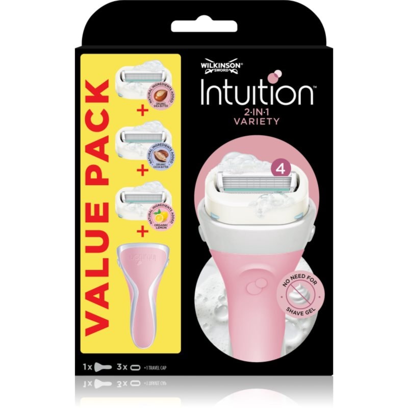 Wilkinson Sword Intuition Variety Edition комплект за бръснене за жени - Комплект - Сравни цени от 1 магазин с безплатна доставка
