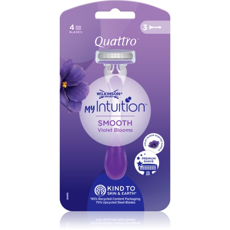 Wilkinson Sword Quattro for Women My Intuition Smooth самобръсначки за еднократна употреба Violet Blooms - Грижа за тяло - Сравни цени от 1 магазин с безплатна доставка