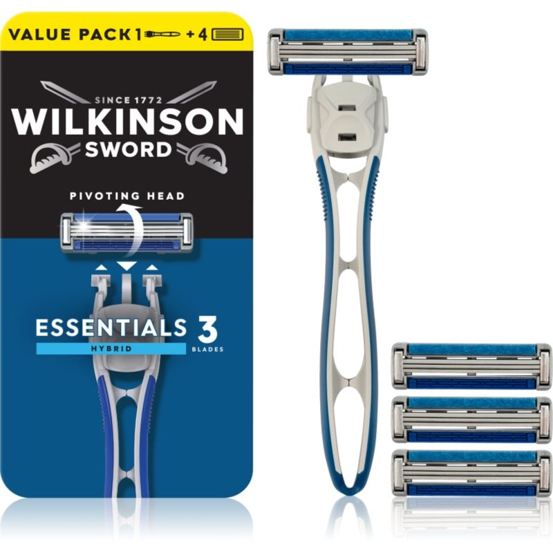 Wilkinson Sword Essentials 3 Hybrid самобръсначка + резервни остриета - Грижа за тяло - Сравни цени от 1 магазин с безплатна доставка