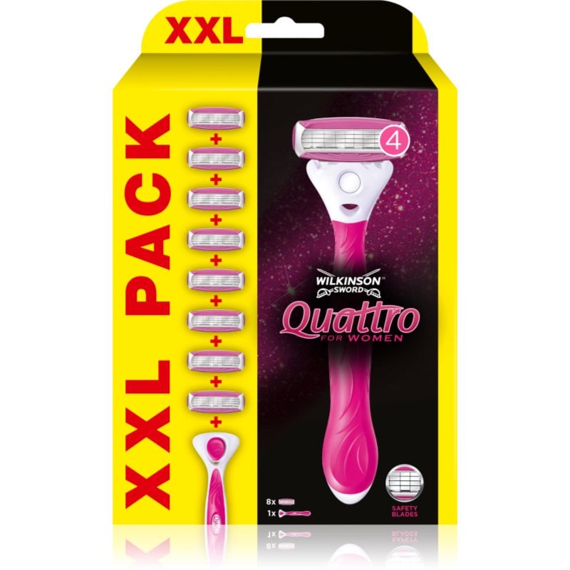 Wilkinson Sword Quattro for Women Aloe & Vit. E самобръсначка Резервни остриета 8 СК