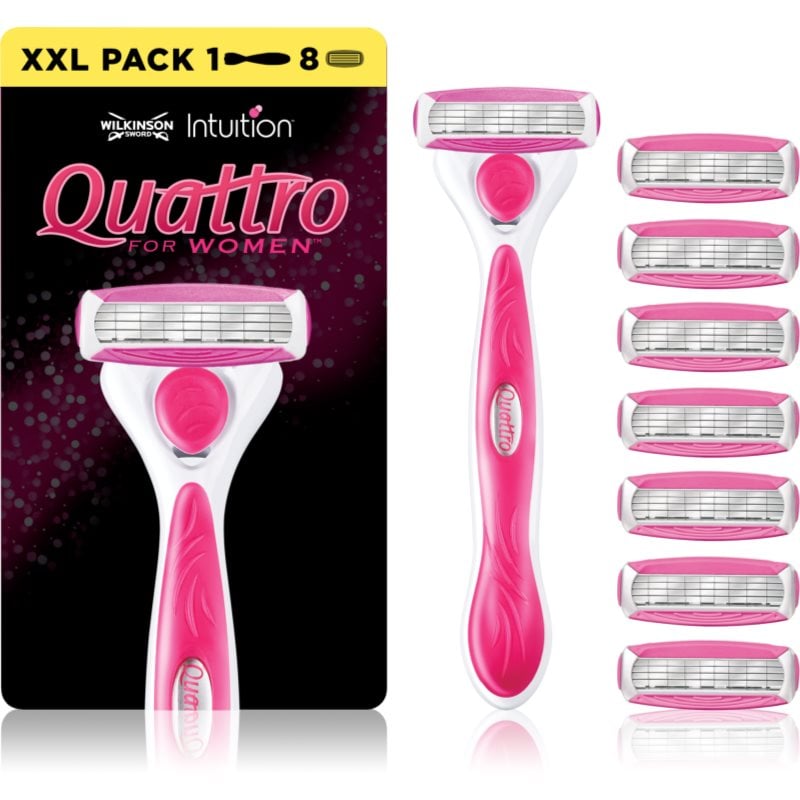 Wilkinson Sword Quattro for Women Aloe & Vit. E самобръсначка Резервни остриета 8 СК