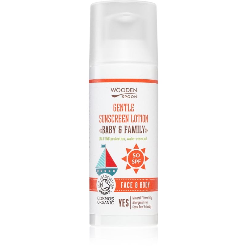 WoodenSpoon Baby & Family защитно слънцезащитно мляко за цялото семейство SPF 50