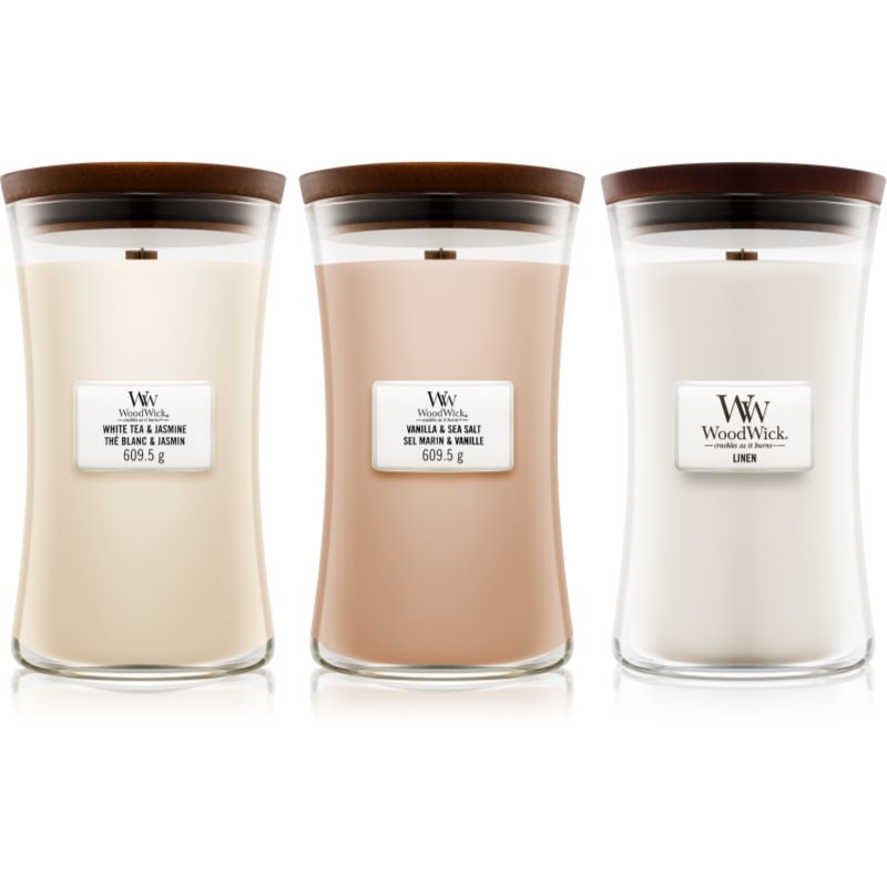 Woodwick Linen, Tea & Sea Salt set комплект - Комплект - Сравни цени от 1 магазин с безплатна доставка