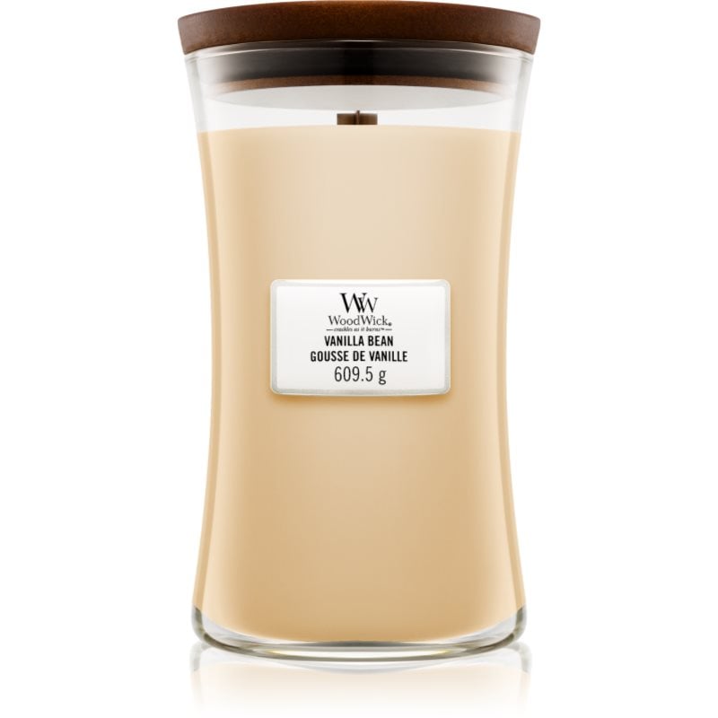 Woodwick Vanilla Bean ароматна свещ с дървен фитил 609.5 гр.