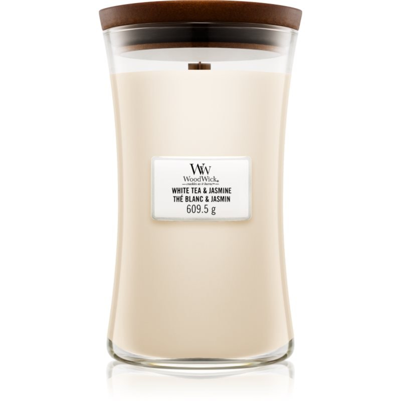 Woodwick White Tea & Jasmine ароматна свещ с дървен фитил 609.5 гр. - Аромат - Сравни цени от 1 магазин с безплатна доставка