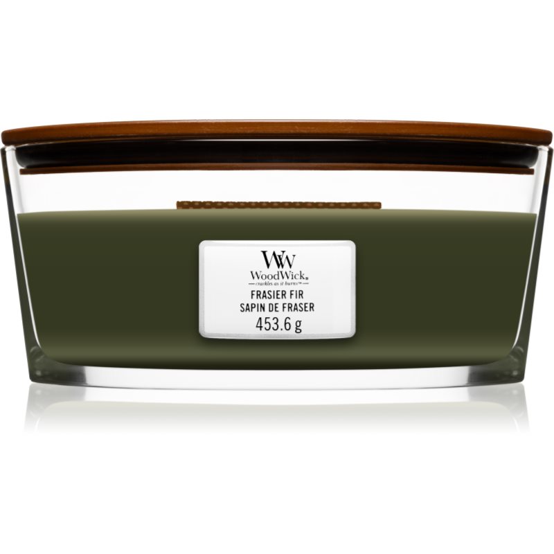 Woodwick Woodwick Frasier Fir ароматна свещ с дървен фитил (hearthwick) 453.6 гр. - Унисекс парфюм 6мл - Сравни цени от 1 магазин с безплатна доставка