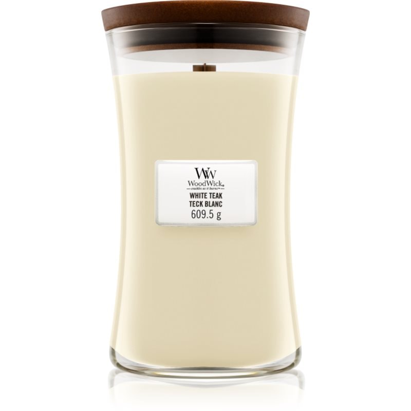 Woodwick White Teak ароматна свещ с дървен фитил 609.5 гр. - Аромат - Сравни цени от 1 магазин с безплатна доставка